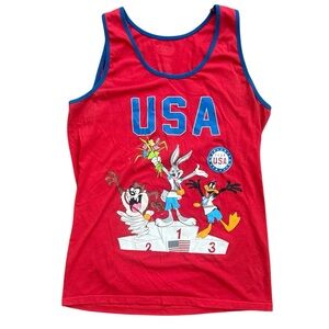 USA Men's Graphic Tank Top with Looney Tunes